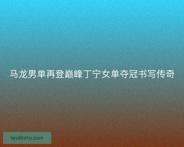 马龙男单再登巅峰丁宁女单夺冠书写传奇